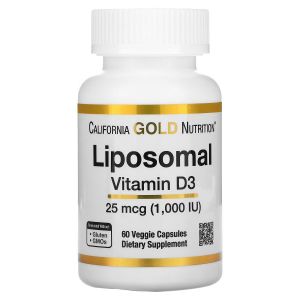 Липосомальный Витамин D3, 1000 МЕ, Liposomal Vitamin D3, California Gold Nutrition, 60 вегетарианских капсул Липосомальный Витамин D3, 1000 МЕ, Liposomal Vitamin D3, California Gold Nutrition, 60 вегетарианских капсул