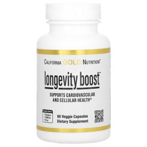 Усилитель жизненных сил с ресвератролом, Life Boost, California Gold Nutrition, 60 вегетерианских капсул