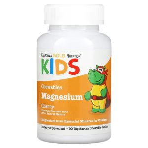 Магний для детей, вкус вишни, Chewable Magnesium for Children, California Gold Nutrition, 90 жевательных таблеток Магний для детей, вкус вишни, Chewable Magnesium for Children, California Gold Nutrition, 90 жевательных таблеток
