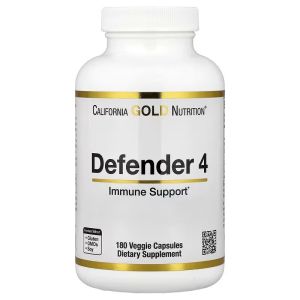 Укрепление иммунитета, Defender 4, California Gold Nutrition, 180 вегетарианских капсул Укрепление иммунитета, Defender 4, California Gold Nutrition, 180 вегетарианских капсул