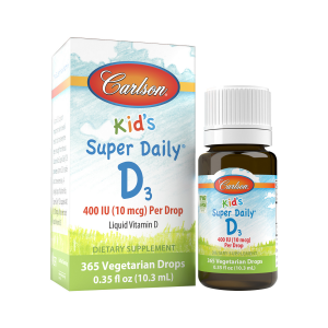Вітамін D3 для Дітей у Краплях, 400 МО, Kid's Super Daily D3, Carlson, 10.3 мл