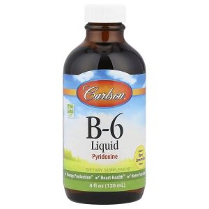 Вітамін B6 у краплях, 100 мг, смак ягідного лимонаду, B-6 Liquid, Carlson, 120 мл