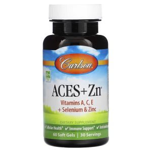 Витамины А, С, Е плюс Селен и Цинк, ACES + Zn, Carlson, 60 гелевых капсул