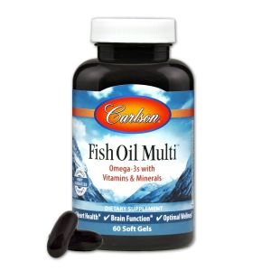 Мультивитамины и Минералы с Омега-3, Fish Oil Multi, Carlson, 60 желатиновых капсул Мультивитамины и Минералы с Омега-3, Fish Oil Multi, Carlson, 60 желатиновых капсул