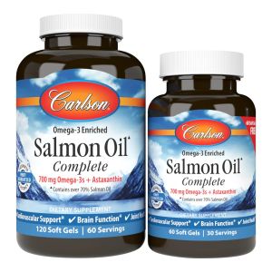 Лососевый Жир, Salmon Oil Complete, Carlson, 120+60 желатиновых капсул Лососевый Жир, Salmon Oil Complete, Carlson, 120+60 желатиновых капсул
