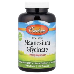 Магній гліцинат, Magnesium Glycinate, Carlson, 180 таблеток Магній гліцинат, Magnesium Glycinate, Carlson, 180 таблеток