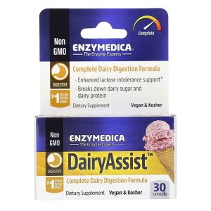 Ферменты для переваривания лактозы, Dairy Assist, Enzymedica, 30 капсул Ферменты для переваривания лактозы, Dairy Assist, Enzymedica, 30 капсул
