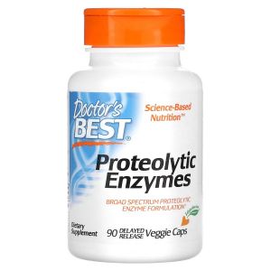 Ферменти протеолітичні відстроченого вивільнення, Proteolytic Enzymes, Doctor's Best, 90 вегетаріанських капсул Ферменти протеолітичні відстроченого вивільнення, Proteolytic Enzymes, Doctor's Best, 90 вегетаріанських капсул