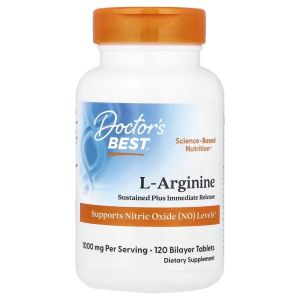L-Аргінін, 500 мг у кожній, L-Arginine 1000, Doctor's Best, 120 таблеток L-Аргінін, 500 мг у кожній, L-Arginine 1000, Doctor's Best, 120 таблеток