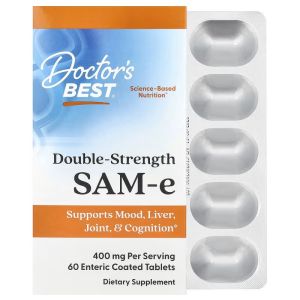 УЦІНКА SAM-e (дисульфат тозилат), 400 мг, SAM-e, Doctor's Best, 60 таблеток (м'ята коробка) УЦІНКА SAM-e (дисульфат тозилат), 400 мг, SAM-e, Doctor's Best, 60 таблеток (м'ята коробка)