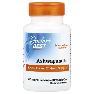 Ашваганда, Ashwagandha, Doctor's Best, 60 вегетаріанських капсул Ашваганда, Ashwagandha, Doctor's Best, 60 вегетаріанських капсул