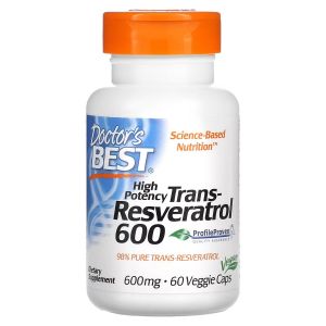 Ресвератрол, 600 мг, High Potency Trans-Resveratrol 600, Doctor's Best, 60 вегетарианских капсул
