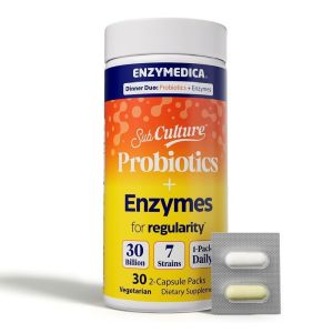 Пробіотики з ферментами для роботи кишківника, Probiotics and Enzymes for Regularity, Enzymedica, 30 вегетаріанських капсул Пробіотики з ферментами для роботи кишківника, Probiotics and Enzymes for Regularity, Enzymedica, 30 вегетаріанських капсул