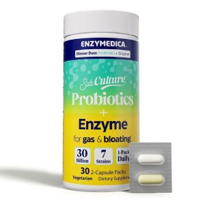 Пробіотики з ферментами від здуття живота, Probiotics and Enzyme for Gas & Bloating, Enzymedica, 30 вегетаріанських капсул Пробіотики з ферментами від здуття живота, Probiotics and Enzyme for Gas & Bloating, Enzymedica, 30 вегетаріанських капсул