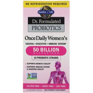 Пробиотики Для Женщин, Once Daily, Dr. Formulated Probiotics, Garden of Life, 30 вегетарианских капсул Пробиотики Для Женщин, Once Daily, Dr. Formulated Probiotics, Garden of Life, 30 вегетарианских капсул