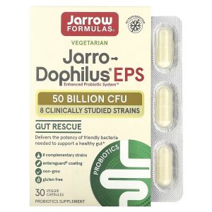 Пробіотики, 50 млрд КУО, Jarro-Dophilus EPS, Jarrow Formulas, 30 вегетаріанських капсул Пробіотики, 50 млрд КУО, Jarro-Dophilus EPS, Jarrow Formulas, 30 вегетаріанських капсул