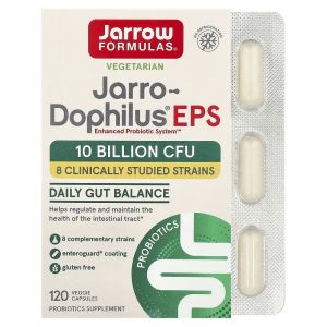 Пробіотики, 10 млрд КУО на порцію, Jarro-Dophilus EPS, Jarrow Formulas, 120 вегетаріанських капсул Пробіотики, 10 млрд КУО на порцію, Jarro-Dophilus EPS, Jarrow Formulas, 120 вегетаріанських капсул