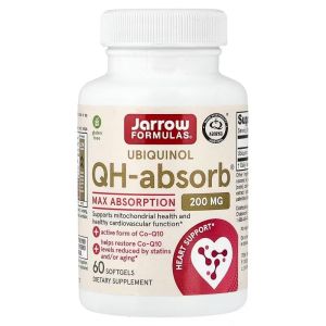 Убіхінол 200 мг, Ubiquinol QH-Absorb, Jarrow Formulas, 60 желатинових капсул Убіхінол 200 мг, Ubiquinol QH-Absorb, Jarrow Formulas, 60 желатинових капсул