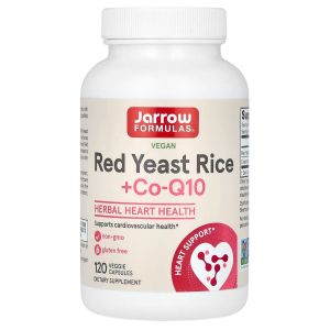 Червоний ферментований рис із коензимом Q10, Vegan Red Yeast Rice + Co-Q10, Jarrow Formulas, 120 рослинних капсул Червоний ферментований рис із коензимом Q10, Vegan Red Yeast Rice + Co-Q10, Jarrow Formulas, 120 рослинних капсул