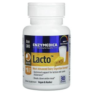 Ферменты для переваривания лактозы, Lacto, Enzymedica, 30 капсул Ферменты для переваривания лактозы, Lacto, Enzymedica, 30 капсул
