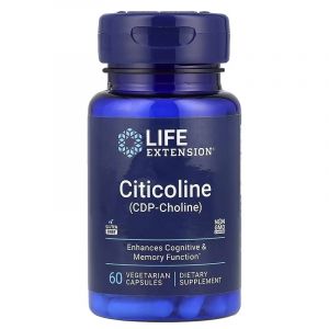 Цитиколин, 500 мг в порции, Citicoline (CDP Choline), Life Extension, 60 вегетарианских капсул Цитиколин, 500 мг в порции, Citicoline (CDP Choline), Life Extension, 60 вегетарианских капсул