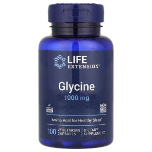 Гліцин, 1000 мг, Glycine, Life Extension, 100 вегетаріанських капсул Гліцин, 1000 мг, Glycine, Life Extension, 100 вегетаріанських капсул