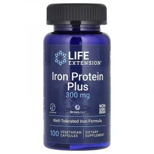 Железо, Iron Protein Plus, IronAid, Life Extension, 100 вегетарианских капсул Железо, Iron Protein Plus, IronAid, Life Extension, 100 вегетарианских капсул
