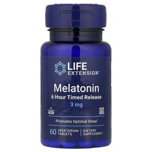 Мелатонін, 3 мг, Melatonin, 6 Hour Timed Release, Life Extension, 60 вегетаріанських таблеток Мелатонін, 3 мг, Melatonin, 6 Hour Timed Release, Life Extension, 60 вегетаріанських таблеток