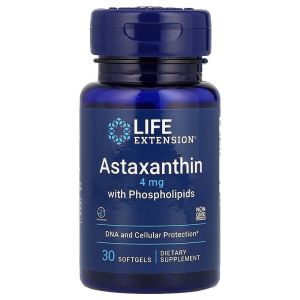 Астаксантин з фосфоліпідами, 4 мг, Astaxanthin with Phospholipids, Life Extension, 30 гелевих капсул Астаксантин з фосфоліпідами, 4 мг, Astaxanthin with Phospholipids, Life Extension, 30 гелевих капсул