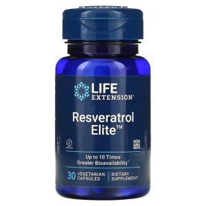 Ресвератрол, Resveratrol Elite, Life Extension, 30 вегетаріанських капсул Ресвератрол, Resveratrol Elite, Life Extension, 30 вегетаріанських капсул