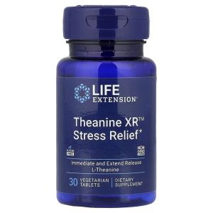 Теанін від стресу, Theanine XR Stress Relief, Life Extension, 30 вегетаріанських таблеток Теанін від стресу, Theanine XR Stress Relief, Life Extension, 30 вегетаріанських таблеток