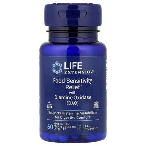 Підтримка травлення з діамінооксидазою, Food Sensitivity Relief with Diamine Oxidase (DAO), Life Extension, 60 вегетаріанських капсул Підтримка травлення з діамінооксидазою, Food Sensitivity Relief with Diamine Oxidase (DAO), Life Extension, 60 вегетаріанських капсул