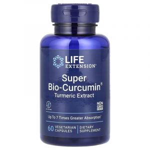 Куркумін, 400 мг, Super Bio Curcumin, Turmeric Extract, Life Extension, 60 вегетаріанських капсул