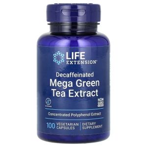 Екстракт зеленого чаю без кофеїну, Mega Green Tea Extract, Life Extension, 100 вегетаріанських капсул Екстракт зеленого чаю без кофеїну, Mega Green Tea Extract, Life Extension, 100 вегетаріанських капсул