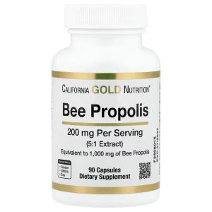 Прополис пчелиный, 1000 мг, Bee Propolis, California Gold Nutrition, 90 капсул Прополис пчелиный, 1000 мг, Bee Propolis, California Gold Nutrition, 90 капсул
