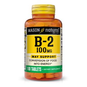 Витамин B2 100 мг, Vitamin B2, Mason Natural, 100 таблеток Витамин B2 100 мг, Vitamin B2, Mason Natural, 100 таблеток