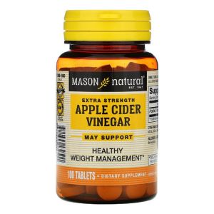 Яблочный уксус, Extra Strength Apple Cider Vinegar, Mason Natural, 100 таблеток Яблочный уксус, Extra Strength Apple Cider Vinegar, Mason Natural, 100 таблеток