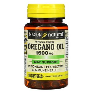 Масло Орегано 1500 мг, Oregano Oil, Mason Natural, 90 гелевих капсул Масло Орегано 1500 мг, Oregano Oil, Mason Natural, 90 гелевих капсул