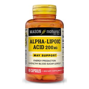 Альфа-липоевая кислота 200 мг, Alpha Lipoic Acid, Mason Natural, 60 капсул 