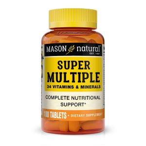 Натуральний Комплекс Супер Мультивітаміни та мінерали, Super Multiple 34 Vitamins and Minerals, Mason Natural, 100 таблеток Натуральний Комплекс Супер Мультивітаміни та мінерали, Super Multiple 34 Vitamins and Minerals, Mason Natural, 100 таблеток