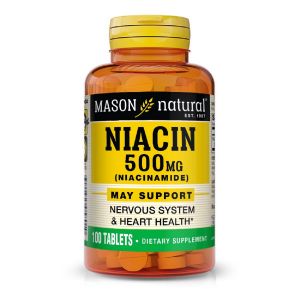 Ніацинамід 500мг, Niacinamide, Mason Natural, 100 таблеток Ніацинамід 500мг, Niacinamide, Mason Natural, 100 таблеток