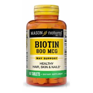 Біотин 800 мкг, Biotin, Mason Natural, 60 таблеток Біотин 800 мкг, Biotin, Mason Natural, 60 таблеток
