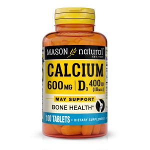 Кальцій 600 мг + вітамін D3, Calcium 600мг Plus Vitamin D3, Mason Natural, 100 таблеток Кальцій 600 мг + вітамін D3, Calcium 600мг Plus Vitamin D3, Mason Natural, 100 таблеток