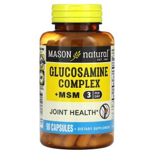 Комплекс глюкозаміну з МСМ, Glucosamine Complex + MSM, Mason Natural, 90 капсул Комплекс глюкозаміну з МСМ, Glucosamine Complex + MSM, Mason Natural, 90 капсул