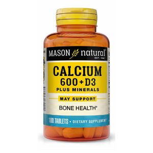 Кальцій 600 мг + вітамін D3 з мінералами, Calcium 600 mg + Vitamin D3 Plus Minerals, Mason Natural, 100 таблеток Кальцій 600 мг + вітамін D3 з мінералами, Calcium 600 mg + Vitamin D3 Plus Minerals, Mason Natural, 100 таблеток