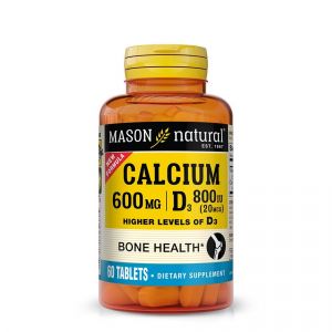 Кальций 600 мг с Витамином D3 800 МЕ, Calcium 600 mg with Vitamin D3 800 IU, Mason Natural, 60 таблеток Кальций 600 мг с Витамином D3 800 МЕ, Calcium 600 mg with Vitamin D3 800 IU, Mason Natural, 60 таблеток