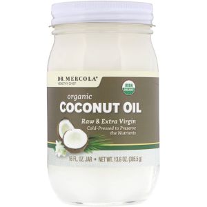 Кокосовое масло из органического сырья, Organic Raw & Extra Virgin Coconut Oil, Dr. Mercola, 385,5 гр (13,6 унции)