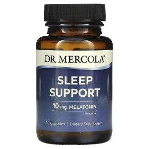 Поддержка сна с Мелатонином, 10 мг, Sleep Support, Dr. Mercola, 30 капсул