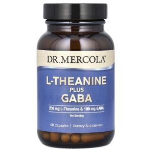 L-теанин с ГАМК, L-Theanine Plus GABA, Dr. Mercola, 60 капсул L-теанин с ГАМК, L-Theanine Plus GABA, Dr. Mercola, 60 капсул