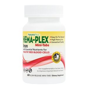 Залізо з поживними речовинами, Hema-Plex, Iron with Essential Nutrients, Natures Plus, 60 міні-таблеток